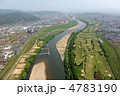 高槻を流れる淀川を空撮