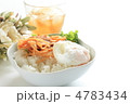 アジアン料理の豚キムチ丼とコールドドリンク