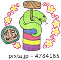 2013年巳年年賀状用イラスト素材（だるま落とし）