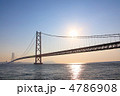 明石海峡大橋の夜明け
