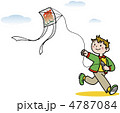 冬　正月　凧上げ