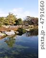 冬の白鳥庭園　中の池と浮見四阿