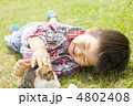 猫と遊ぶ子供