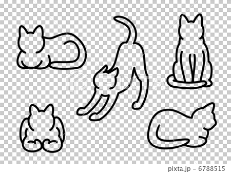 插图素材 五只猫的轮廓 查看全部