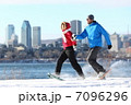 Winter couple fun on snowshoe in Montreal