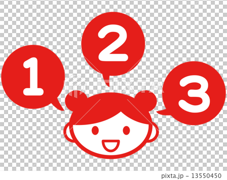插图素材: 数字 123 小姑娘
