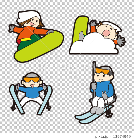 插图素材: 滑雪板 矢量 滑雪