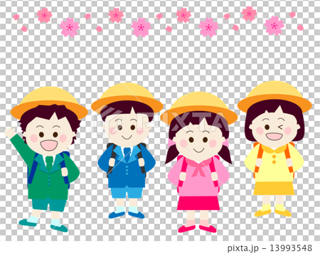 插图素材: 小学生(一年级女生,男生)