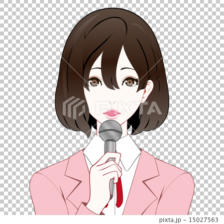 图库插图 西装女人惊讶迈克