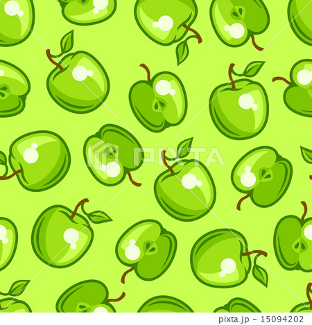 Seamless Pattern With Stylized Fresh Ripe Apples Pixta