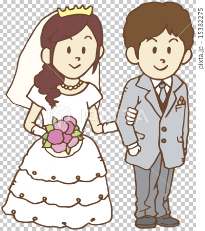 插图素材: 婚礼新娘和新郎