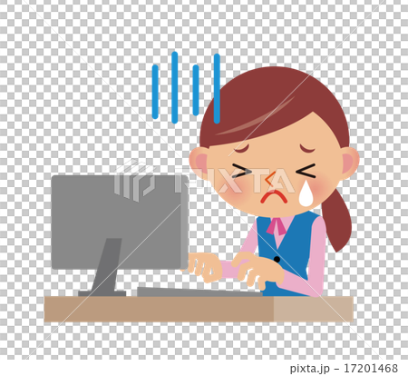 插图素材: ol表达沮丧·女性从事文书工作