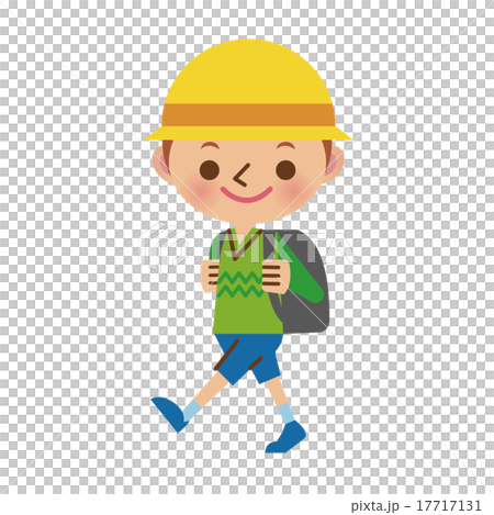 图库插图: 一个男孩走路去学校