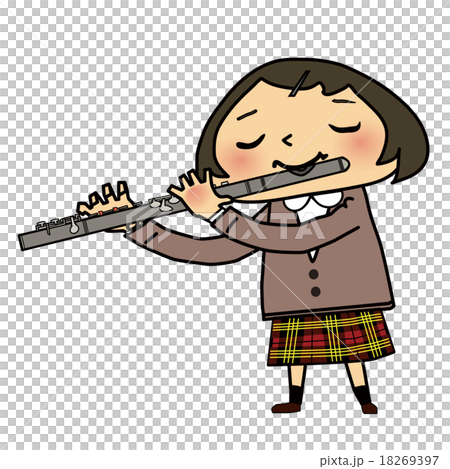图库插图 吹笛子的女孩
