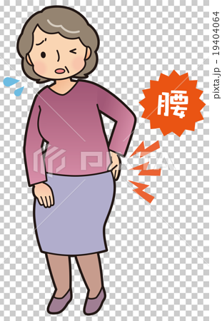 插图素材: 老年妇女腰痛