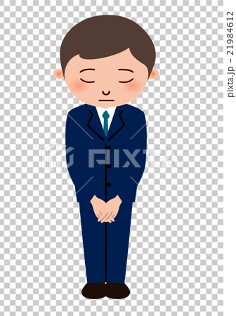 图库插图: 一个穿着西装形状的男人鞠躬
