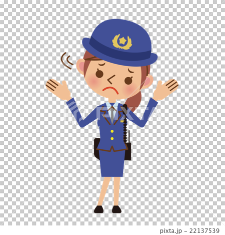 插图素材: 陷入困境的女警察