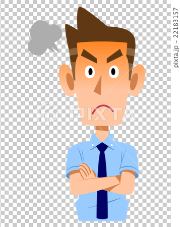 插图素材 愤怒的短袖衬衫商人