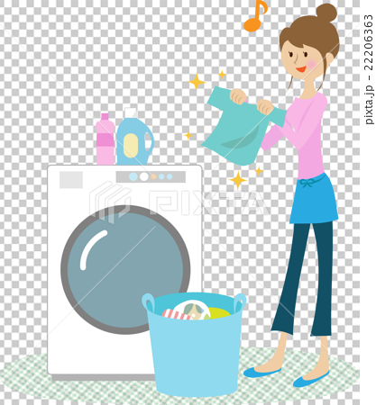 图库插图 洗衣服的女人