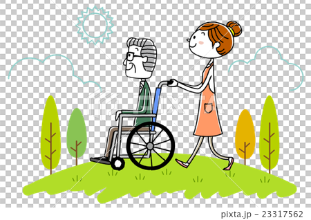 图库插图: 按轮椅的妇女