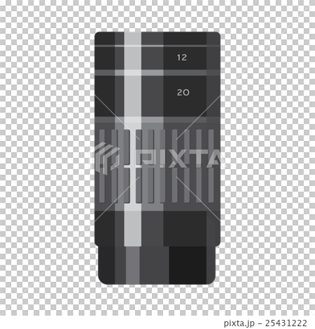 插图素材: camera zoom lens icon, cartoon style