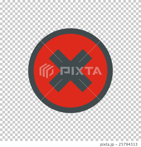 插图素材: sign of cross in circle icon, flat style