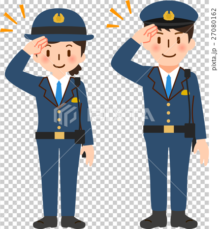 图库插图: 致敬男女警察