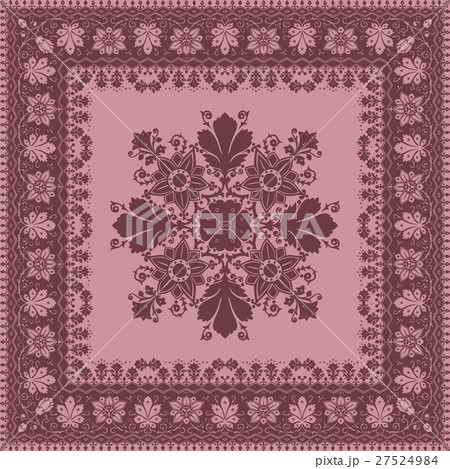 Vector Abstract Ethnic Shawl Floral Pattern Design