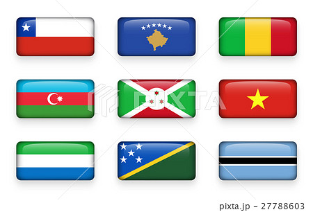 Set Of World Flags Rectangle Buttons Pixta