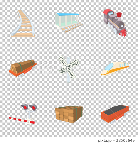 Train Icons Set Cartoon Style Stock Illustration Pixta