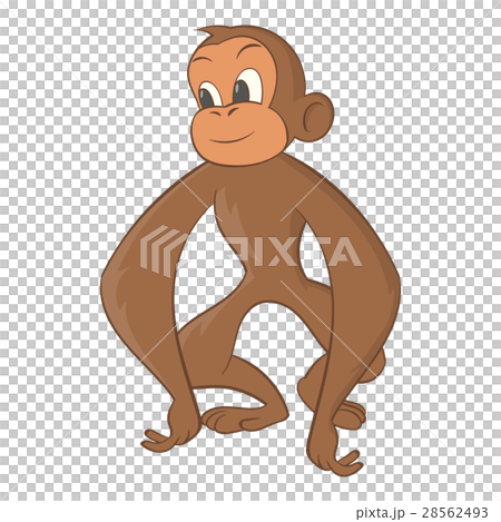 插图素材: monkey icon, cartoon style