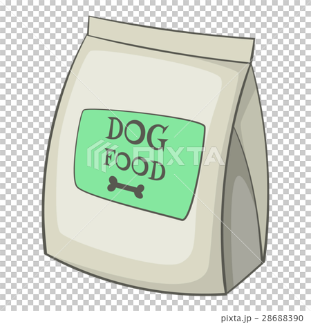 插图素材: dog food bag icon, cartoon style
