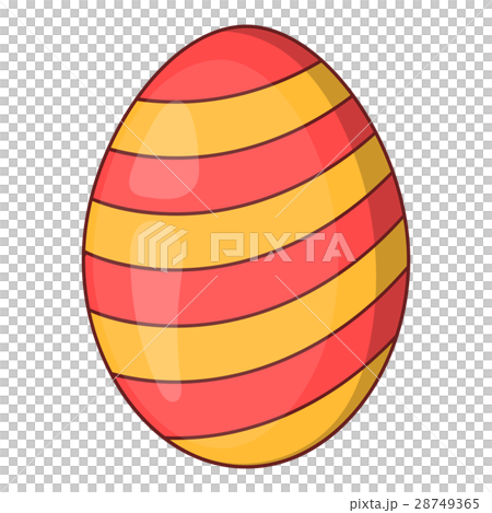 插图素材: striped easter egg icon, cartoon style