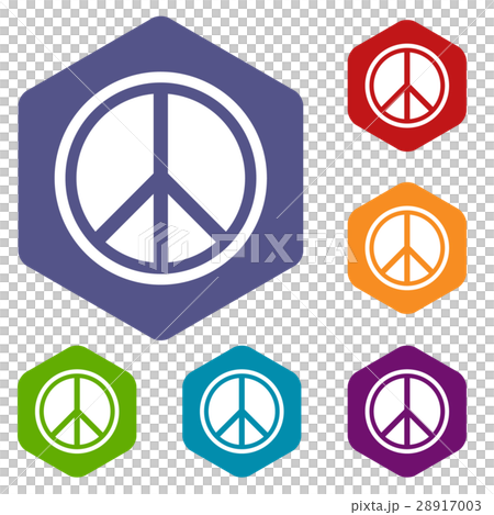 插图素材: sign hippie peace icons set