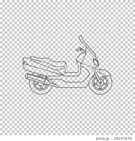 图库插图: maxi scooter line drawing