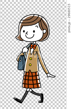 图库插图: 女学生:走路