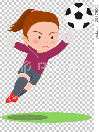 图库插图: 足球守门员女孩