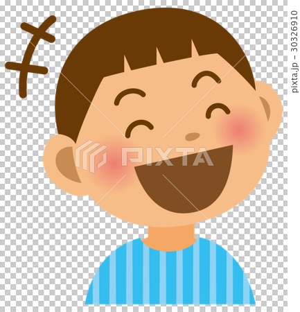 插图素材: 小学男孩面部表情笑