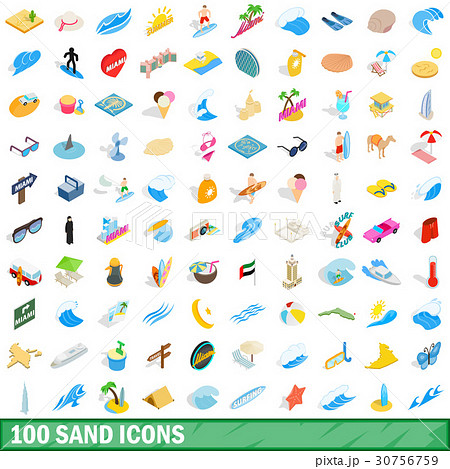 100 sand icons set isometric 3d styleのイラスト素材 30756759 PIXTA