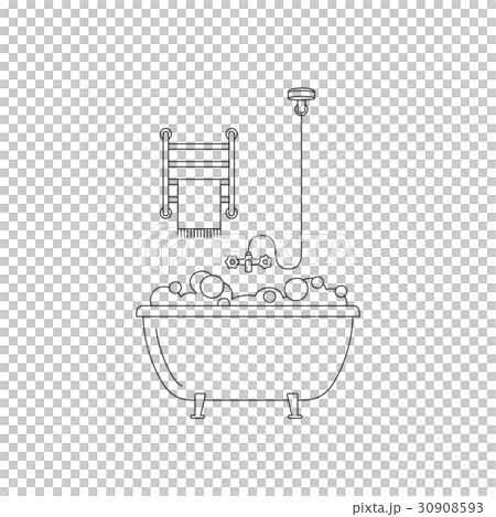 插图素材: bath line drawing.