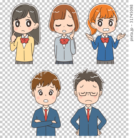 图库插图: 正在受苦的高中生的插图素材(套装)