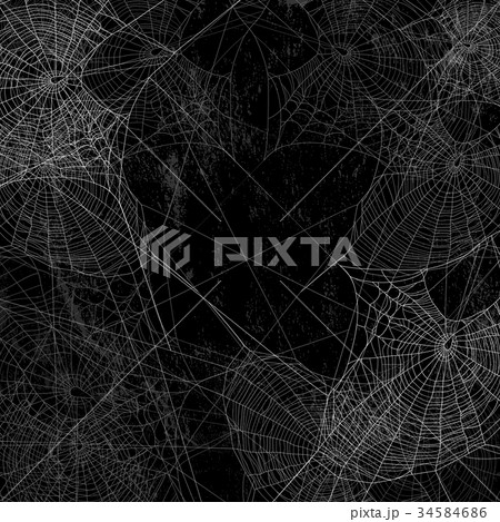 black wall covered with spider web backgroundのイラスト素材 34584686 PIXTA