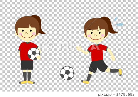 插图素材 足球女孩