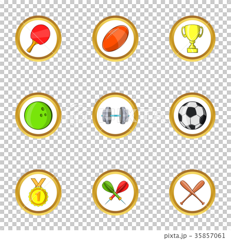 插图素材: sport icon set, cartoon style