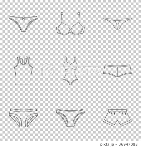 Lingerie Icon Set Outline Style Stock Illustration 36947088 PIXTA