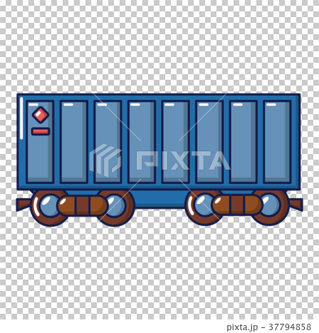 图库插图: freight train icon, cartoon style