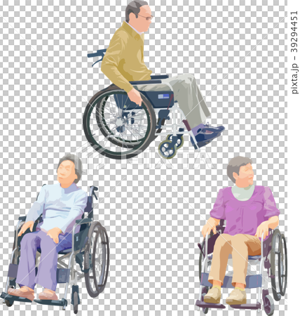 插图素材: 老人 矢量 轮椅