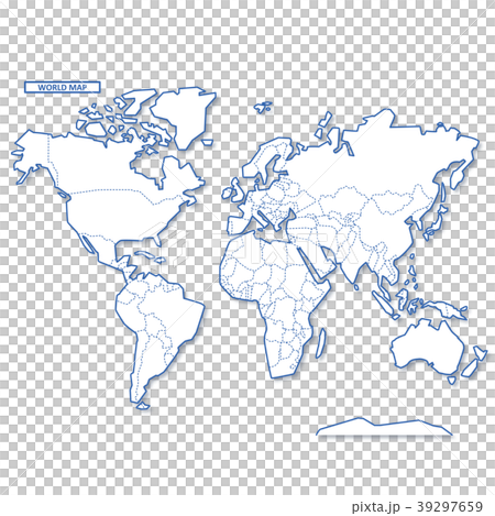 插图素材 sekai地图简单的白色地图