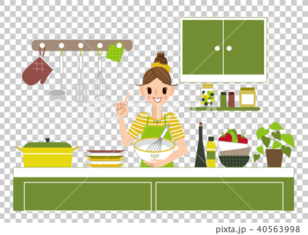 插图素材: 家庭主妇做饭