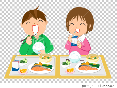 插图素材: 学校午餐 吃 笑容